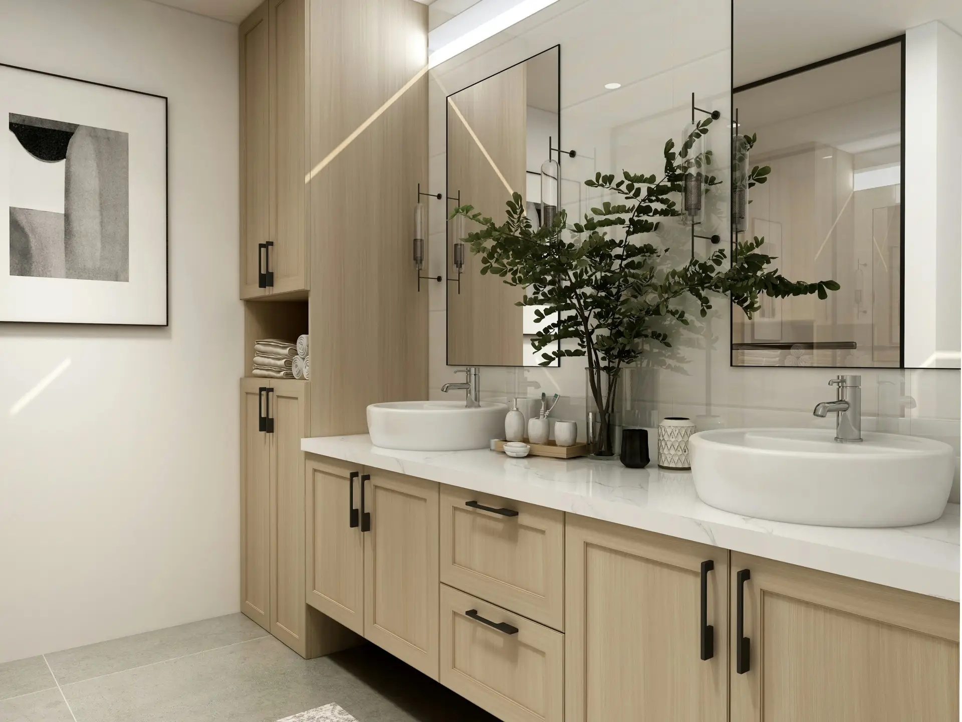 Modern bathroom renovation Edinburgh with freestanding tub