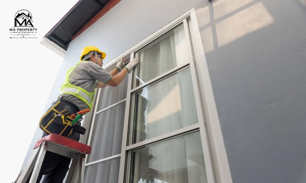 Sash window repair Edinburgh - professional craftsman restoring traditional timber sash window